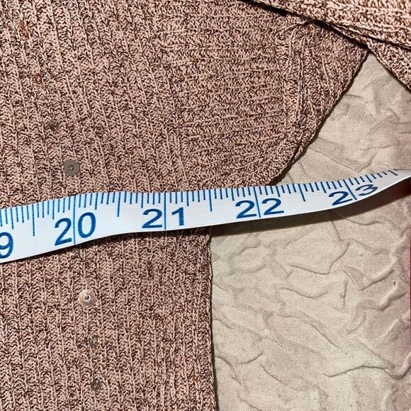 Alfani Womens Metallic Sweater Crew Neck Sequins Long Sleeve Ribbed Pink Large - Picture 6 of 7